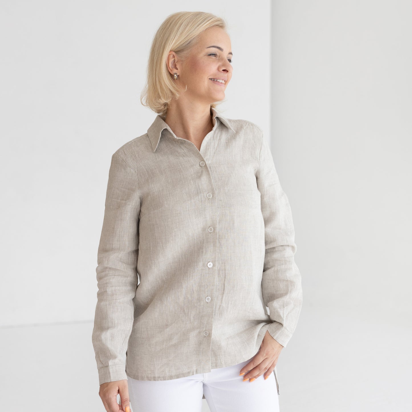 Women linen shirt, women button up shirt, women tunic