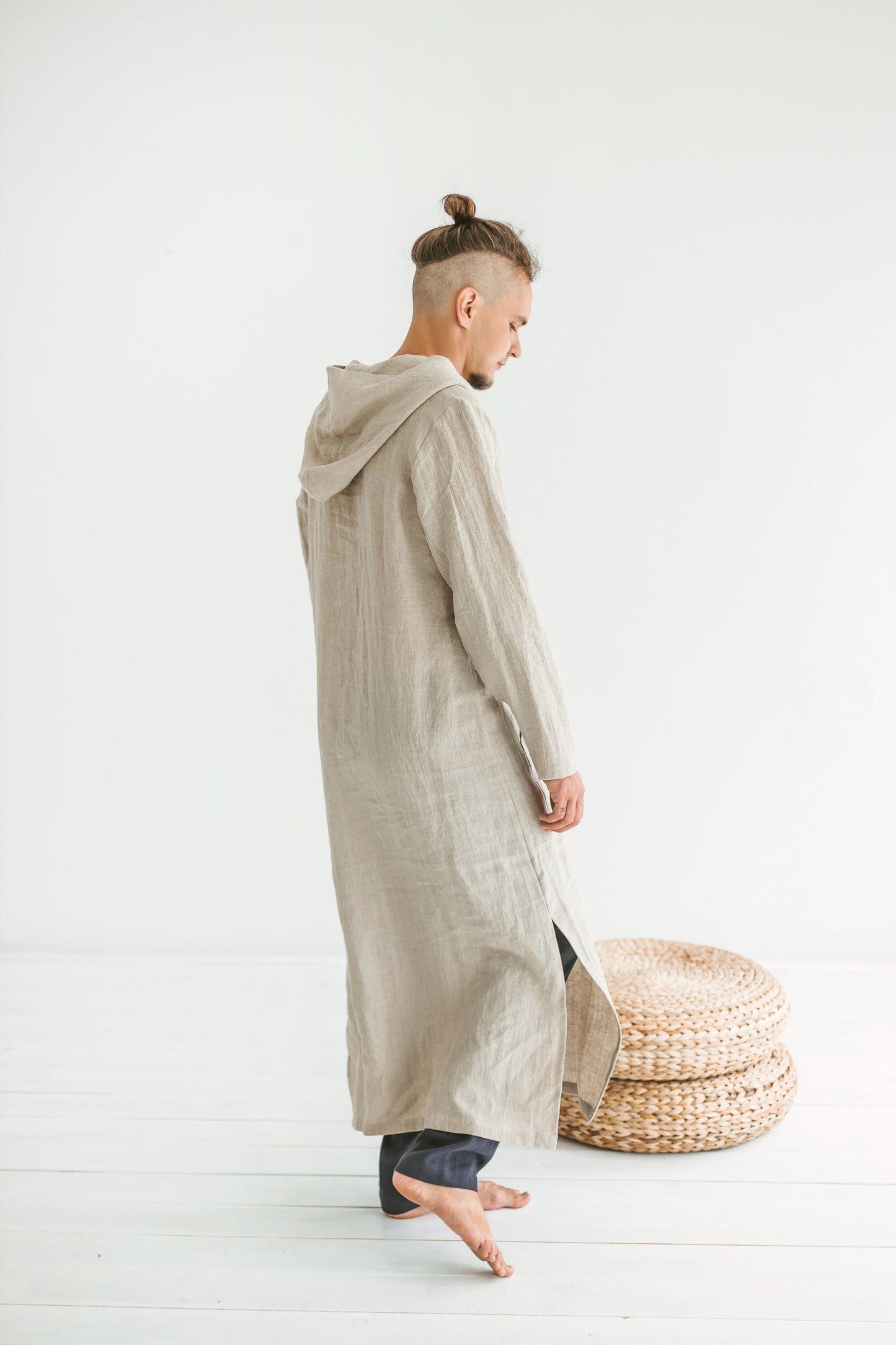 Linen Hood Kaftan for Men