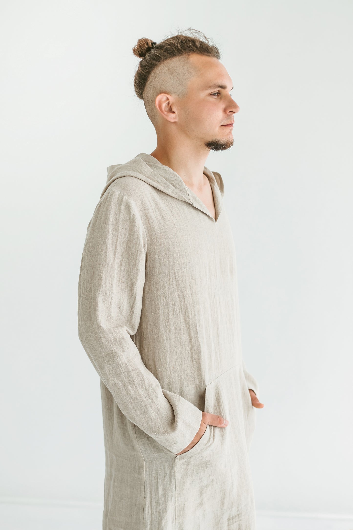 Linen Hood Kaftan for Men