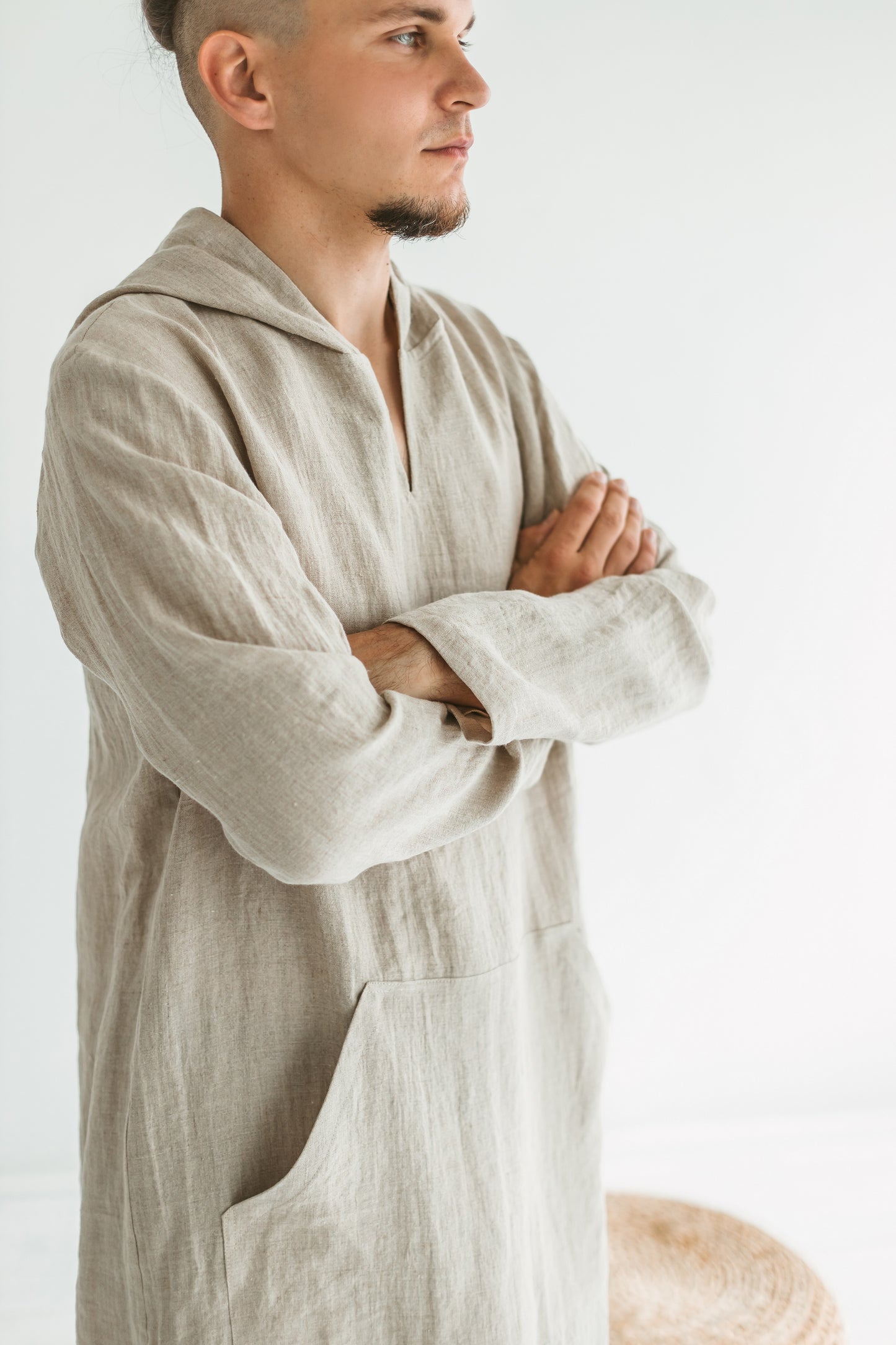 Linen Hood Kaftan for Men
