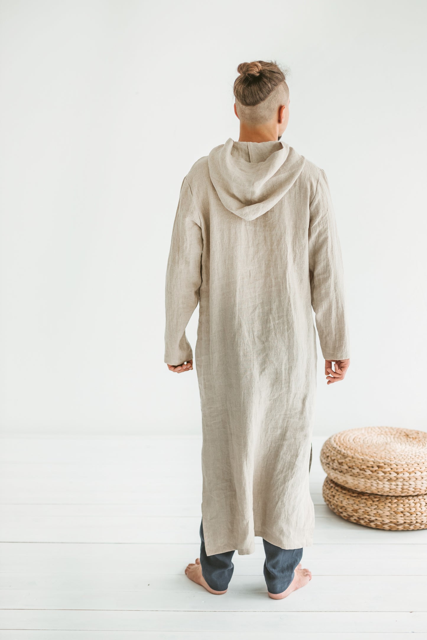 Linen Hood Kaftan for Men