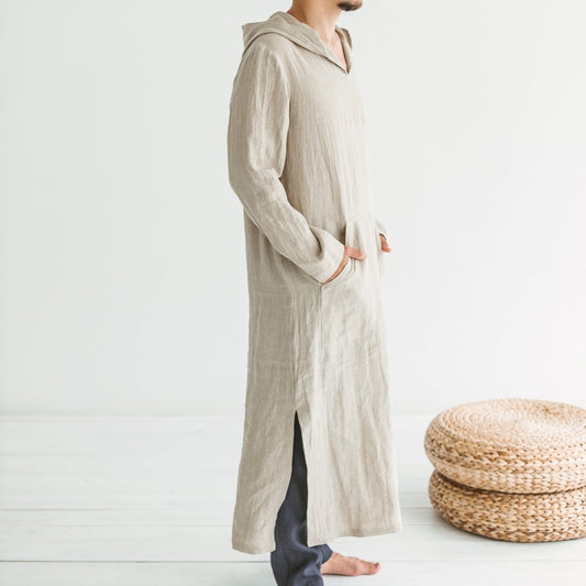 Linen Hood Kaftan for Men