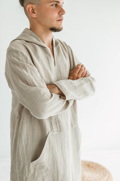 Linen Hood Kaftan for Men