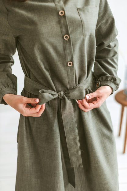 Wool shirt dress,  Size M/L