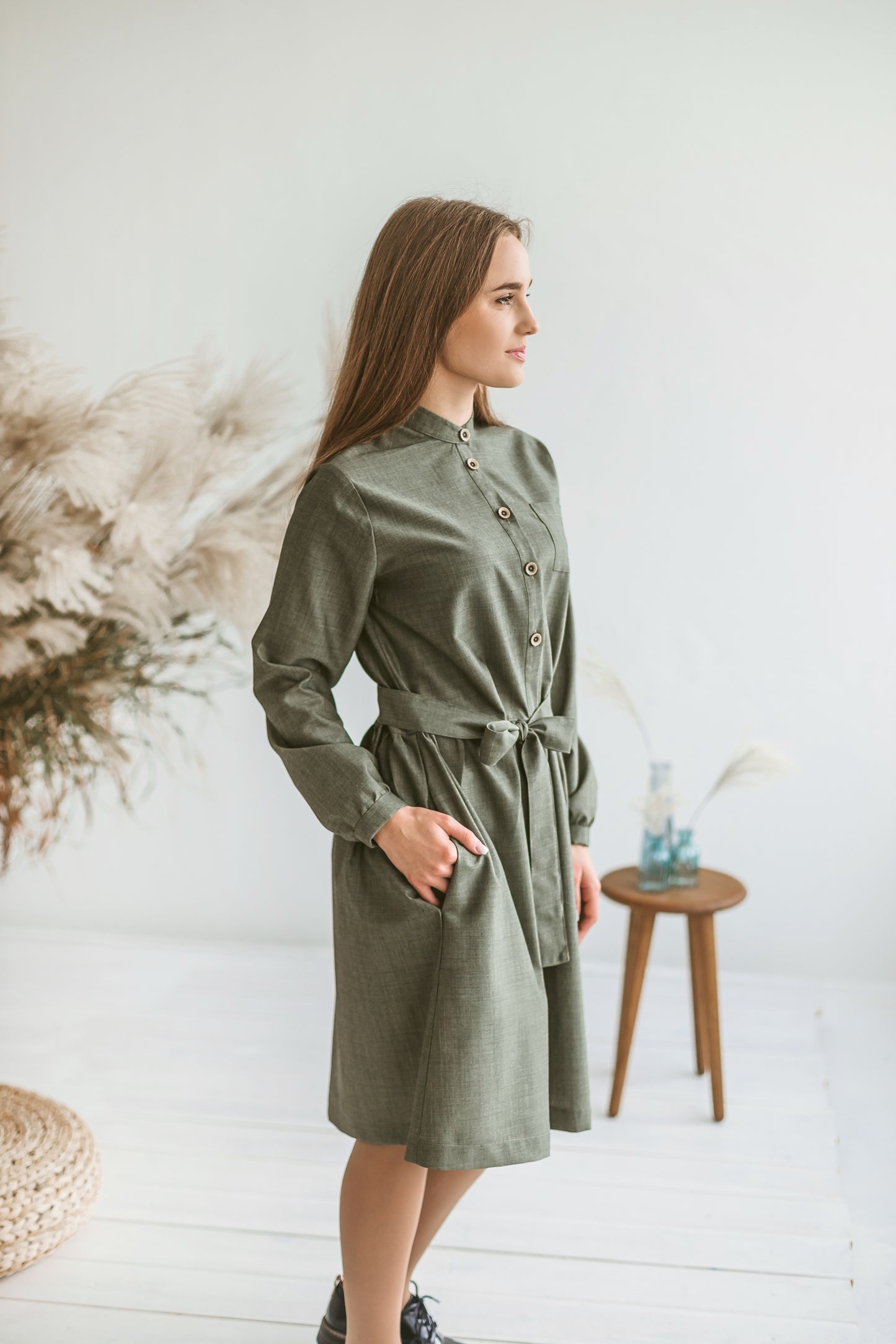 Wool shirt dress,  Size M/L