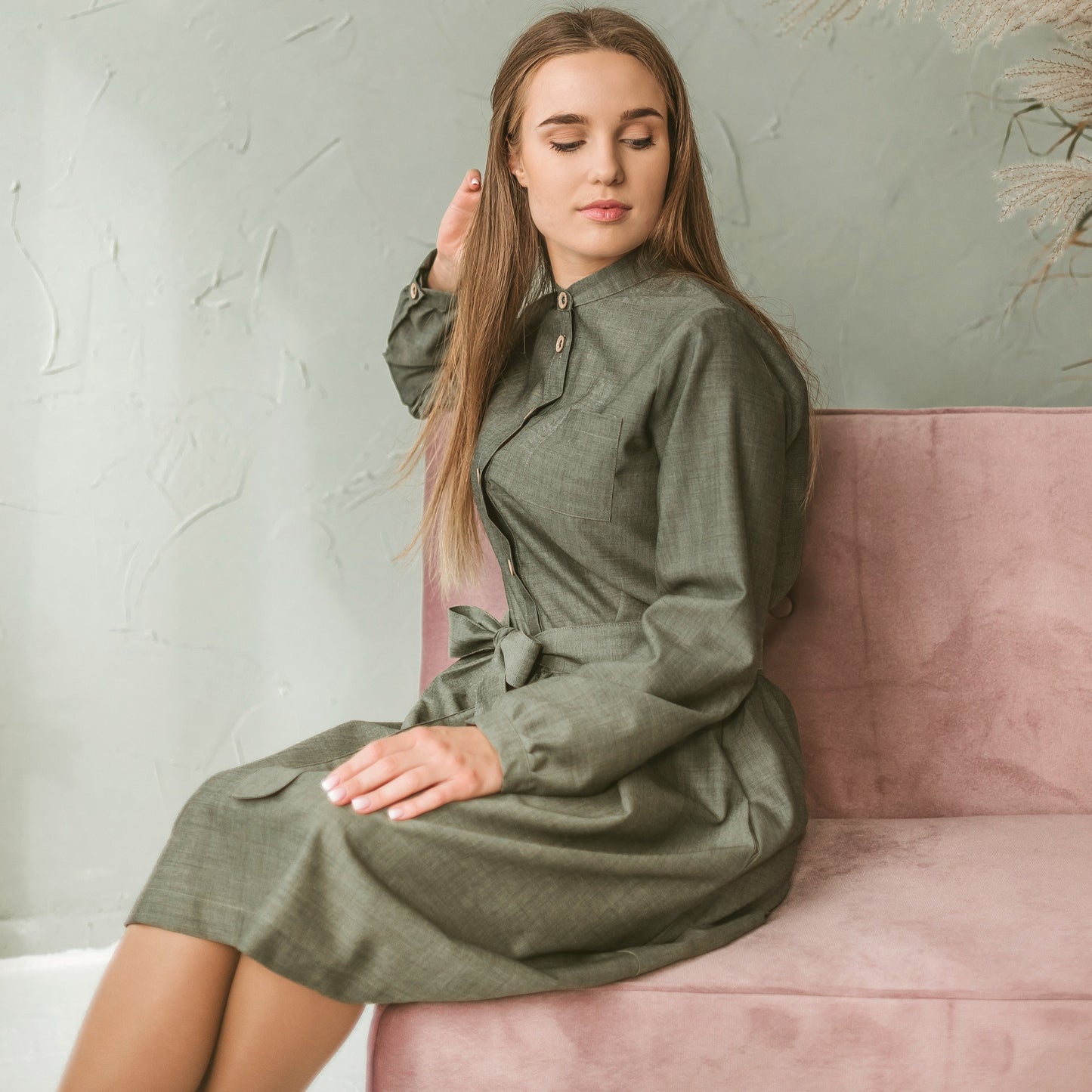 Wool shirt dress,  Size M/L