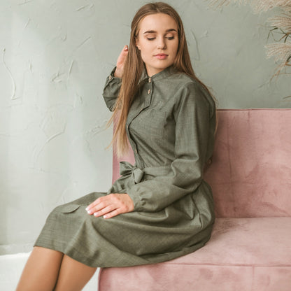 Wool shirt dress,  Size M/L